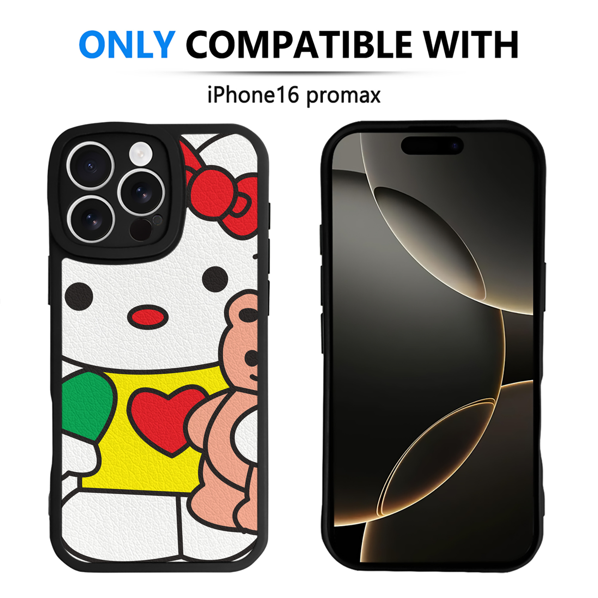 （画像用） Hello Kitty ハローキティ 【iPhone 16シリーズ対応】シリコンスマホケース（レザー調） 材質：シリコン
